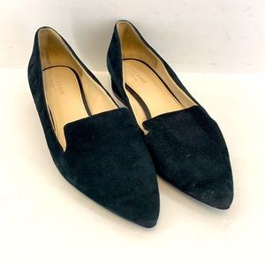 Cole Haan Women’s Arlyss Skimmer II Black Suede Leather Slip On Flat Loafer 6.5